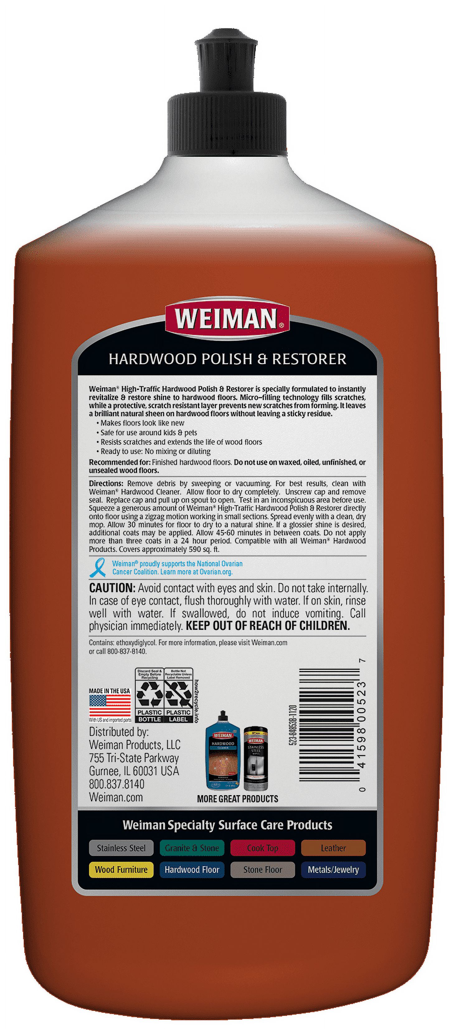 Weiman High Shine Hardwood Floor Polish & Restorer, Brings Dull Hardwoods Back to Life - 32oz - image 3 of 10