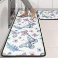thumbnail image 2 of Kitchen Rugs Sets Of 2,Watercolor Butterfly Flower Leaf White Pattern Anti Fatigue Kitchen Mat Rugs Non Slip Washable,Decorative Kitchen Floor Mats for Kitchen,Sink,Laundry,17"x47"+17"x47", 2 of 5