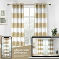 thumbnail image 3 of DriftAway Camel Beige Stripe Room Darkening Window Curtains 84 Inch Long Striped Grommet Drapes Drapes for Bedroom Living Room Kitchen Thermal Insulated Unlined 2 Panels, 3 of 8