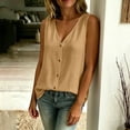 thumbnail image 6 of Perfectbot Women’s V-Neck Sleeveless Button-Down Tank Top – Lightweight Flowy Summer Blouse for Beach & Casual Wear, 6 of 6