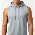 thumbnail image 5 of Stamzod Sleeveless Hoodies for Men Summer Casual Muscle Fit Hooded Sweat Shirt Oversized Workout Hoodie Gym Clothes for Men Gray XXL, 5 of 7