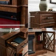 thumbnail image 4 of OKD Farmhouse 3-Sided 70" Fireplace TV Stand for 80" TVs, Entertainment Center with Electric Fireplace and Storage Drawers, Reclaimed Barnwood, 4 of 11