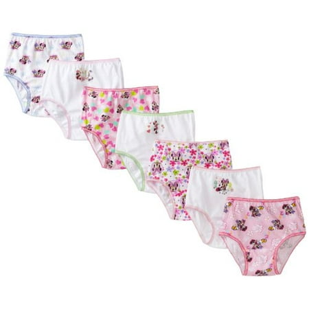 Disney Girls' Toddler Minnie Seven Pack Brief Underwear, Multi 2T/3T 
