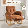 thumbnail image 2 of QinaQin Solid Wood Glider Rocking Chair, Teddy Plush Nursery Rocker with Adjustable Footrest, Storage Pocket and Ottoman, 2 of 8