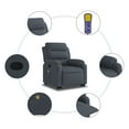 thumbnail image 5 of vidaXL Fauteuil Inclinable de Massage Debout Velours Gris Foncé, 5 of 5