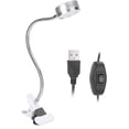 thumbnail image 1 of Lampe Clamp USB Chaude et Froide Température de Couleur Réglable à 360 Degrés Col de Cygne (Argent), 1 of 7