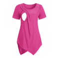 thumbnail image 5 of Gunia Womens Maternity Shirt Nursing 3 Pack Short Sleeve Crew Neck Solid Color Asymmetrical Nursed Tops T Shirt For Breastfeeding Pregnancy Breathable Loose Streetwear, 5 of 8