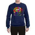 thumbnail image 2 of Wild Bobby, Colorful Painted Lip, Streetwear, Unisex Crewneck Graphic Sweatshirt, Navy, Large, 2 of 5