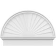 thumbnail image 3 of Ekena Millwork 32"W x 22-3/4"H x 2-3/4"P Half Round Sunburst Architectural Grade PVC Combination Pediment, 3 of 7