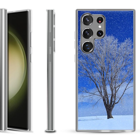 Shockproof Gel Phone Case for Samsung Galaxy S23 Ultra 5G, by OneToughShield ® - Snowing Tree
