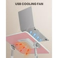 thumbnail image 2 of Desk for Bed with Cooling Fan, Height & Angle Adjustable Laptop Stand for Bed, Lap Desk Tray Table, Lightweight Foldable Portable Computer Table, 2 of 7
