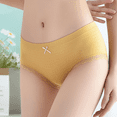 thumbnail image 2 of Fulorrnie Women's Mid Rise Lace Panties Cross Seamless Comfort, 95% Nylon 5% Spandex Underwear, Yellow, One Size, 2 of 10