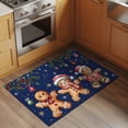 thumbnail image 2 of Entryway Rug 2'x3', Gingerbread Christmas Small Rug for Kitchen Bathroom Door Mat Indoor Entrance, Xmas Balls Branches Navy Blue Non-Slip Area Rugs Floor Mats Carpet Front Door Rugs, 2 of 8