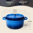 thumbnail image 7 of Daluvenix 6.5qt Enameled Cast Iron Dutch Oven for Sourdough Bread，Heavy-Duty Enamel Pot with Lid，Pre-Seasoned Cookware with Dual Handles for Bread Baking, Blue, 7 of 7