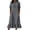 Dark Gray, variant on Women's Henley Button Midi Dresses Short Sleeve Ruffle Hem with Pockets Loose Fit Stand Collar Casual Daily Summer Casual Dresses