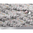 thumbnail image 2 of Soimoi Grey Rayon Fabric Humans,Sleigh & Mountains Holiday Print Sewing Fabric Yard 56 Inch Wide, 2 of 3
