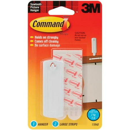 Command Strip Sawtooth Picture Hangers-1 Hanger & 2 Large Strips