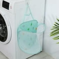 thumbnail image 3 of deevoka 5X FOLDING LAUNDRY BAG HAMPER DIRTY CLOTHES STORAGE WASHING BASKET BIN Green, 3 of 8