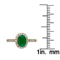 thumbnail image 3 of 10k Yellow gold Oval Emerald and Diamond Halo Ring, 3 of 5
