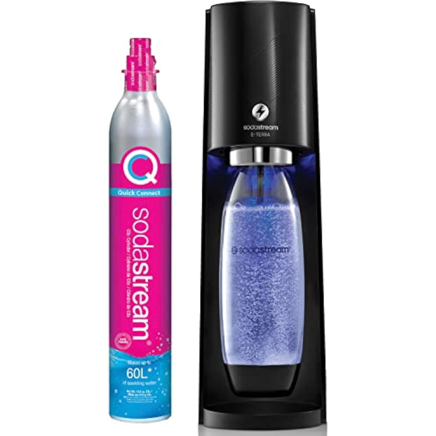 SodaStream Terra Fizz Machine Bundle with CO2 Refill, 2 Bottles