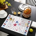 thumbnail image 3 of Independence Day Placemats Set of 6, 4th of July Red Blue Striped Stars Patriotic Placemats for Dining Table, Place Mats for Kitchen Tabletop, Waterproof Wipeable Dining Table Mats Set, 3 of 9