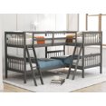 thumbnail image 2 of Twin-Over-Twin L-Shaped Bunk Bed , Quad Bunk Bed with Angle Ladder and Security Guardrail, Twin Size Bunk Beds for 4, Wooden Corner Bunk Beds for Kids, Teens, Adults, No Box Spring Needed, Gray, 2 of 7