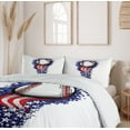 thumbnail image 6 of Ambesonne Colorful Duvet Cover Set, Stars Stripes Holiday Art, 2-Calking, Purple White Red, 6 of 7