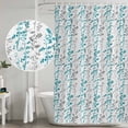 thumbnail image 4 of Teal Blue Grey Botanical Shower Curtain Set - Small 36" x 72" Washable Bathtub Curtain with 12 Hooks, Spring Floral Summer Farmhouse Waterproof Fabric Stall Shower Curtains for Bathroom/Bathtub, 4 of 6