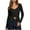 Black, variant on Women Slim Fitted V Neck Crop Cardigan Top Casual Long Sleeve Button Front Ribbed Split Hem Knit Shirt