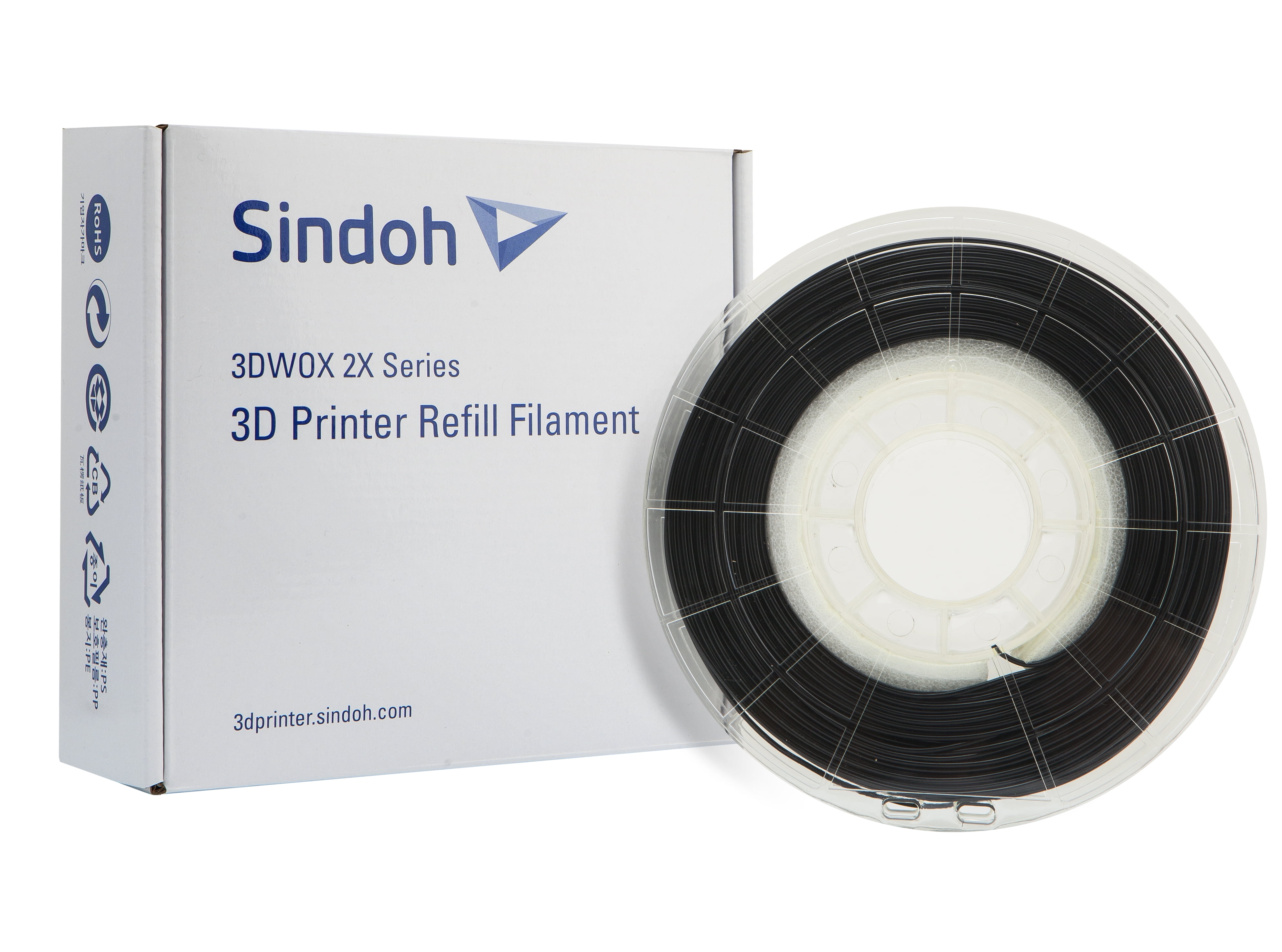 lokal at straffe makker Sindoh Flexible Filament for 3D Printer 1.75mm (Black) - Walmart.com