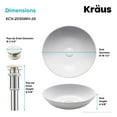 thumbnail image 5 of KRAUS Viva Round White Porcelain Ceramic Vessel Bathroom Sink with Pop-Up Drain, 16 1/2 in. D x 4 3/8 in. H, 5 of 16