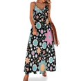 thumbnail image 1 of Vestido bohemio floral estilo bohemio hippie, vestido playero largo con escote en V, vestidos casuales largos con tirantes, ropa de calle de talla grande, 1 of 7