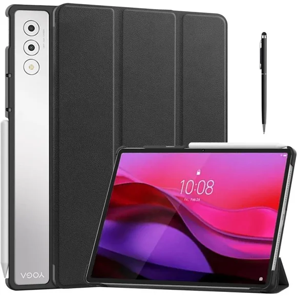 Case for Lenovo Yoga Tab Plus 12.7 inch 2025 TB520FU, Slim Smart Cover Lightweight Hard Shell Protective Cover with Multi-Angle Stand, Universal Stylus Pen