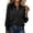 Black, variant on Women's Collared Button Shirts Puff Cuff Loose Satin Long Sleeve Blouses for Office Business Daily Spring Fall Wear