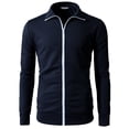 thumbnail image 2 of H2H Mens Casual Slim Fit Lightweight Line Training Full Zip-up Jacket NAVY US 3XL/Asia 4XL (CMOJA0103), 2 of 6