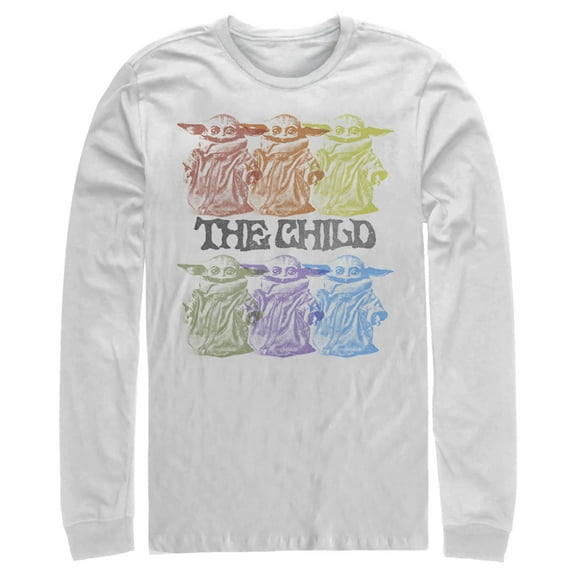 Men's Star Wars: The Mandalorian Hexad Illusion  Long Sleeve Shirt White Small