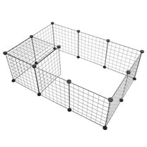 ZephyPaws 35"x35" 12 Panels Metal Pet Playpen, Indoor Outdoor Small Animal Wire Fence, Portable DIY Guinea Pig Rabbit Kennel Cage Tent, Heavy Duty Black