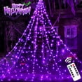 thumbnail image 7 of Scidweet Halloween Decorations Outdoor, 500 LED Halloween Giant Spider Web Lights for Garden Yard Porch Home Decor, Purple White, 7 of 7
