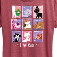 thumbnail image 3 of Disney Classics - Cats & Dogs - Grid Of Assorted Cats - Women's Short Sleeve Graphic T-Shirt, 3 of 5