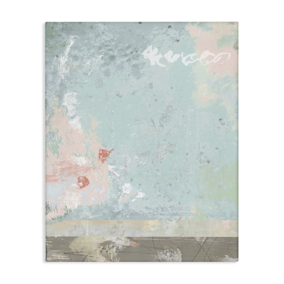 Stupell Industries Contemporary Disruptive Pink Paintbrush on Abstract Blue Design Canvas Art, 16 x 20, by Suzanne Nicoll