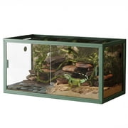 120 Gallon Reptile Terrarium 4x2x2Ft – Bearded Dragon Tank Snake Enclosure with Sliding Glass Doors & Heavy Duty Screen Ventilation – Dark Green