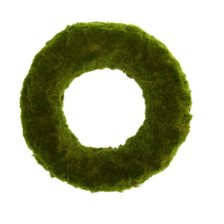 Nearly Natural Plastic Wreath, 18.00" (Green)
