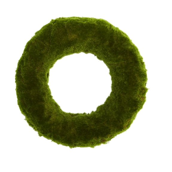 Nearly Natural Plastic Wreath, 18.00" (Green)