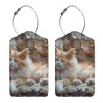 thumbnail image 3 of Cauagu Serene Kitten Kingdom Pattern Luggage Tags,Leather Luggage Tags Personalized Luggage Tag Travel Tags Privacy Cover ID Label for Travel Bag Suitcase-2 PCS, 3 of 5