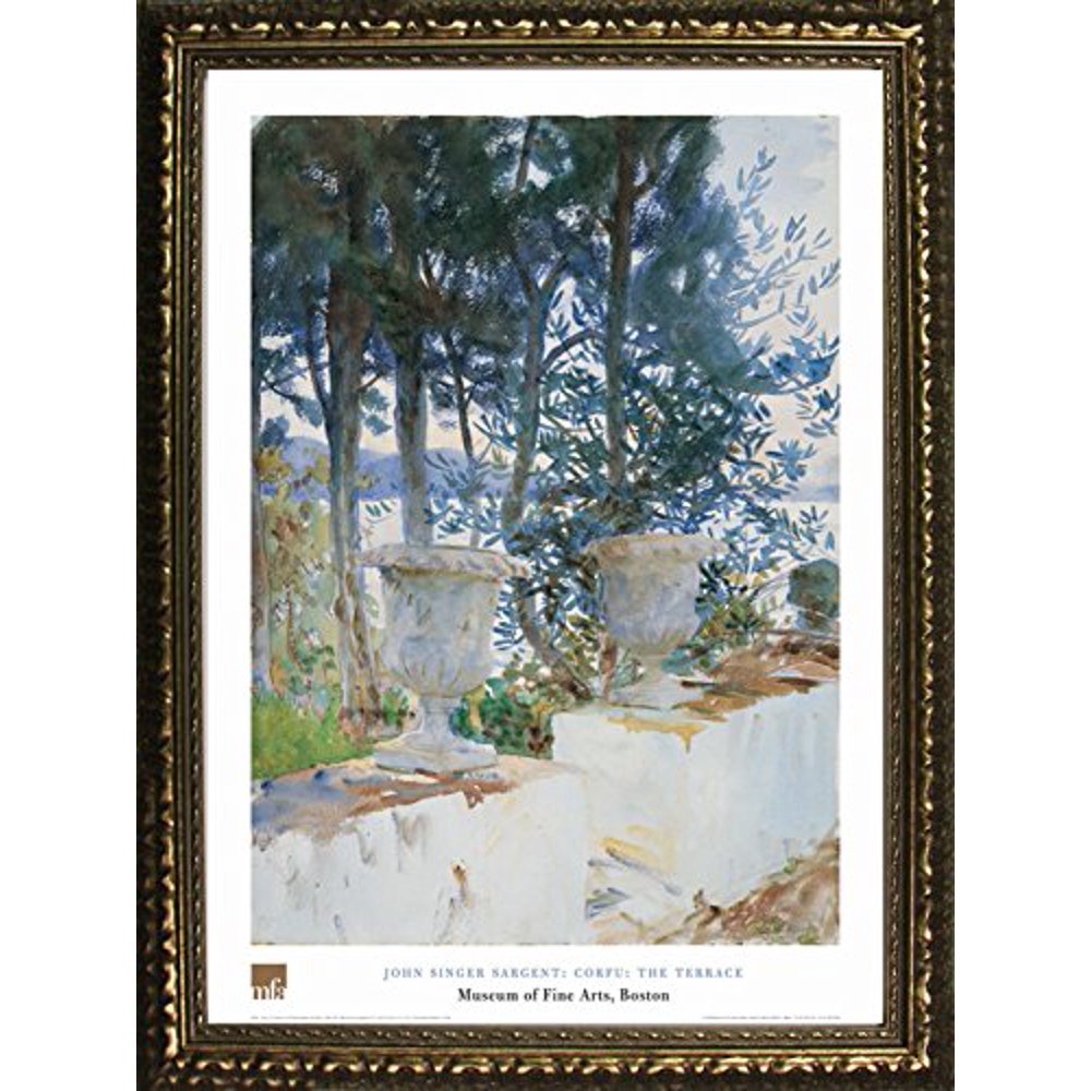 FRAMED Corfu The Terrace by John Singer Sargent 32x24 Art Print Poster Greek Famous Painting