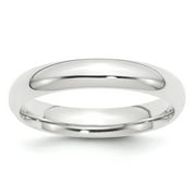 Platinum Solid Polished Engravable Comfort fit 4mm Comfort-Fit Wedding Band Ring - Ring Size: 4 to 12