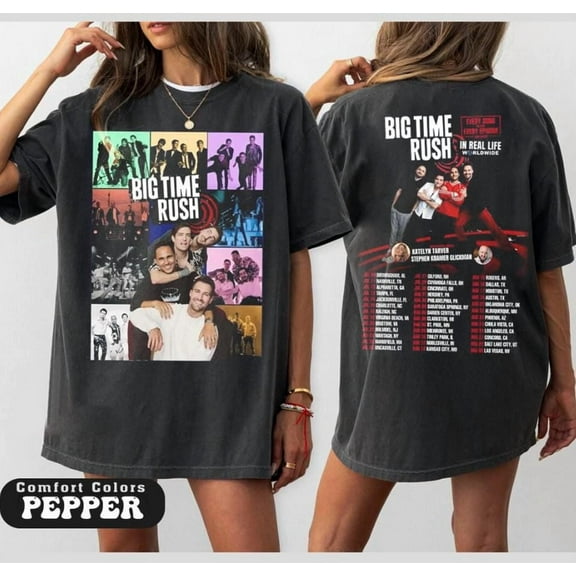 Retro Big Time Rush Tour 2025 2 Side Comfort Colors Shirt, Big Time Rush Tour Vintage T-Shirt, Concert Band Shirt, Music Y2k Tee, For Her