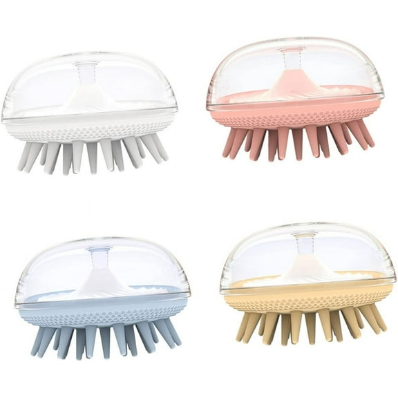 4pcs Shampoo Brush Hair Scalp Massager Silicone Scalp Scrubber Silicone Scalp Massager Hair Scalp Brush Folding Comb Hair Brushes Hair Washing Massager Hair Cleaning Brush Tpr