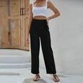 thumbnail image 6 of Sngxgn Women's High Waist Wide Leg Cargo Pants with Pockets Casual Fit Stretch Leggings Gym Sweatpants(Black,M), 6 of 8