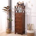 thumbnail image 3 of Cómoda de madera maciza, mueble de almacenamiento, tipo cajonera para dormitorio, mueble retro americano contra la pared, mueble lateral para sala de estar, 3 of 4